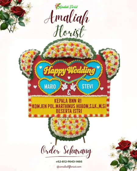 Papan Bunga Pernikahan Burengan